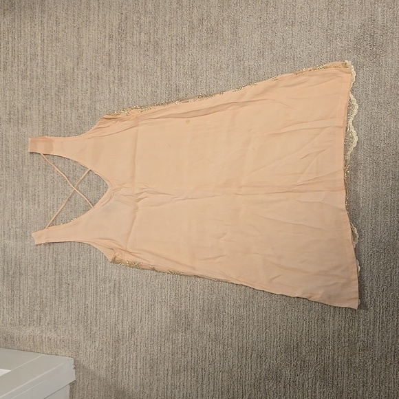 ASTR Beaded Silk Mini Dress Blush - Picture 4 of 8